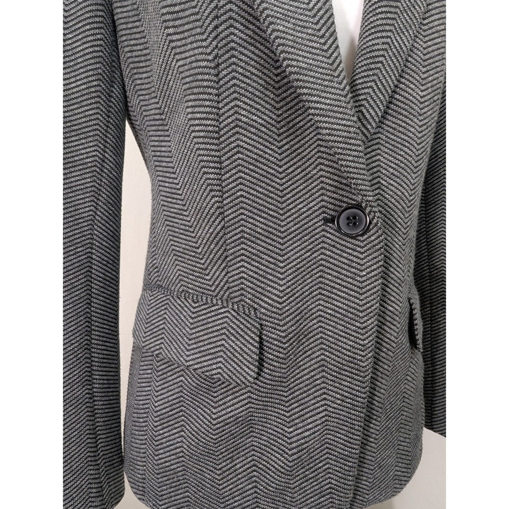 Magaschoni Gray And Black Herringbone Single Button Blazer Women's Size Small - Picture 5 of 7